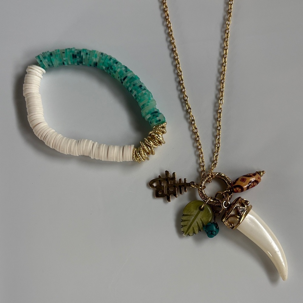 Asian  Charms Necklace and Bracelet Set
